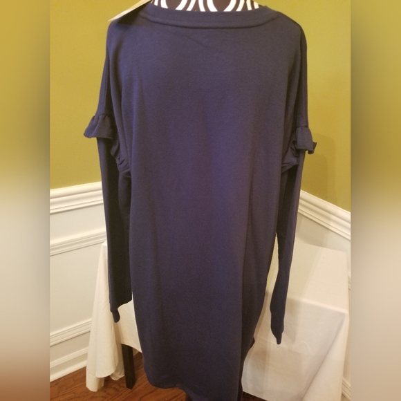 NEW Thereabouts HOLA Long Sleeve Sweater Dress Girls Navy 3XL Plus Flutter - Picture 4 of 8